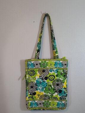 Green Floral Laptop/Tote Bag - Unbranded